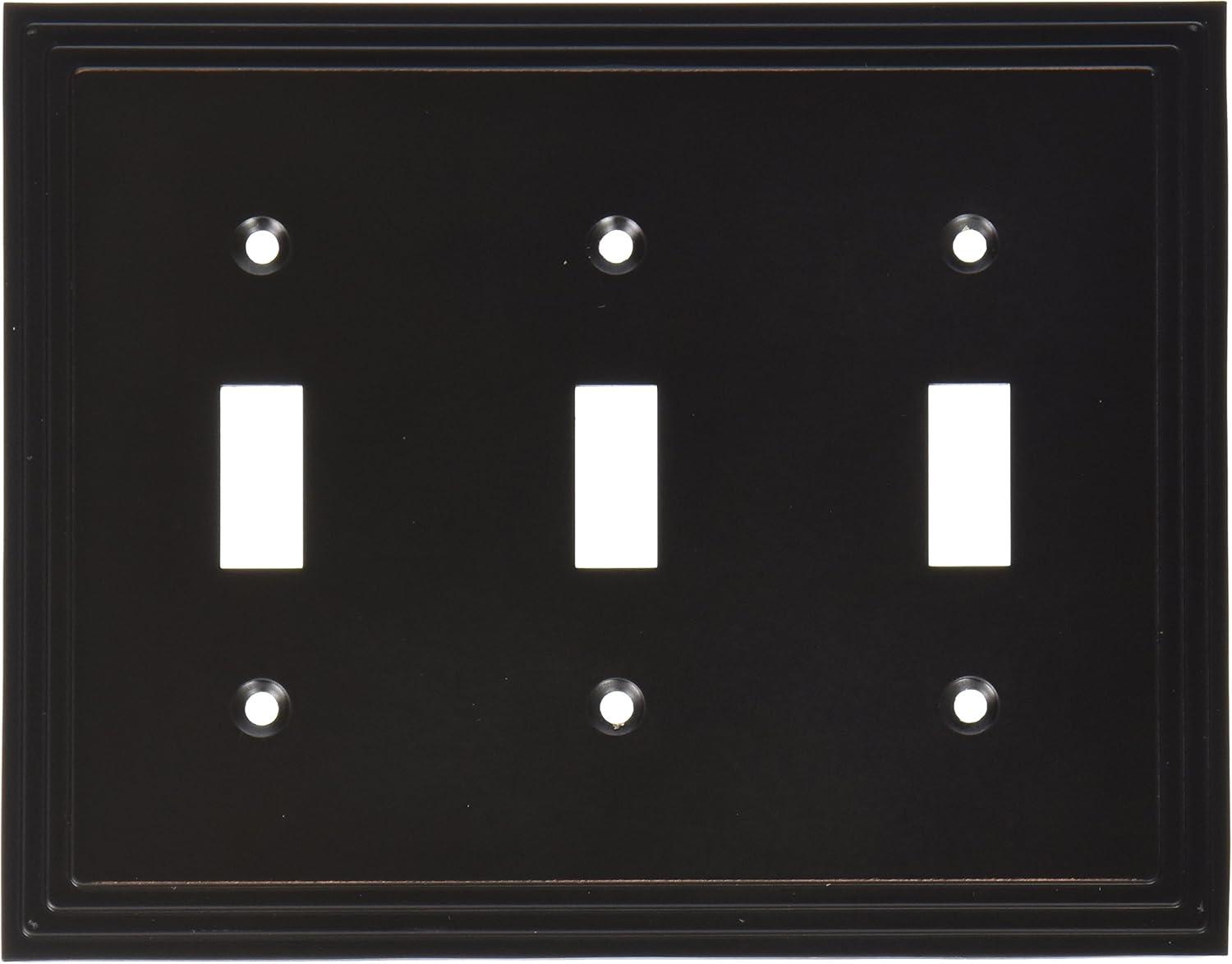 Aged Bronze Triple Toggle Cast Metal Wallplate