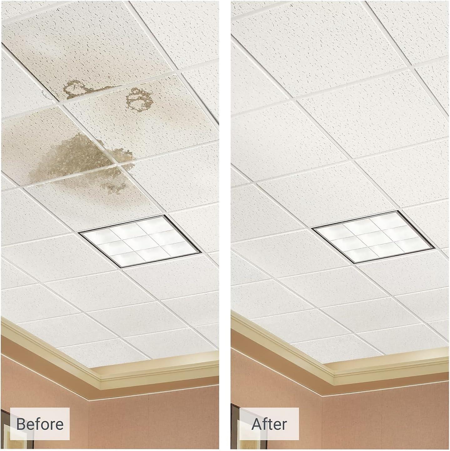 Armstrong 2x4 CORTEGA SECOND LOOK Acoustic Ceiling Tiles for Suspended Ceiling Grids, 10-tiles per pack, White