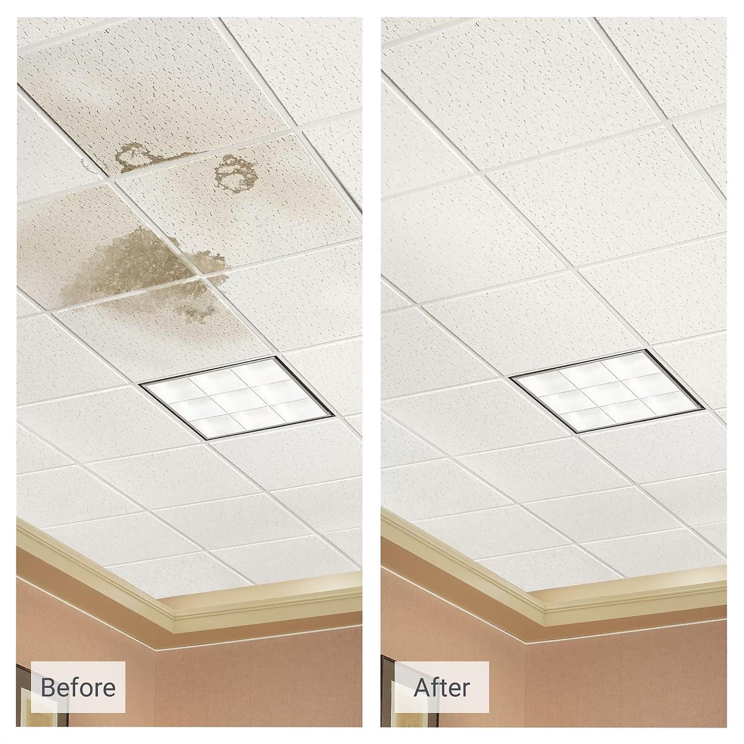 Armstrong 2x4 CORTEGA SECOND LOOK Acoustic Ceiling Tiles for Suspended Ceiling Grids, 10-tiles per pack, White