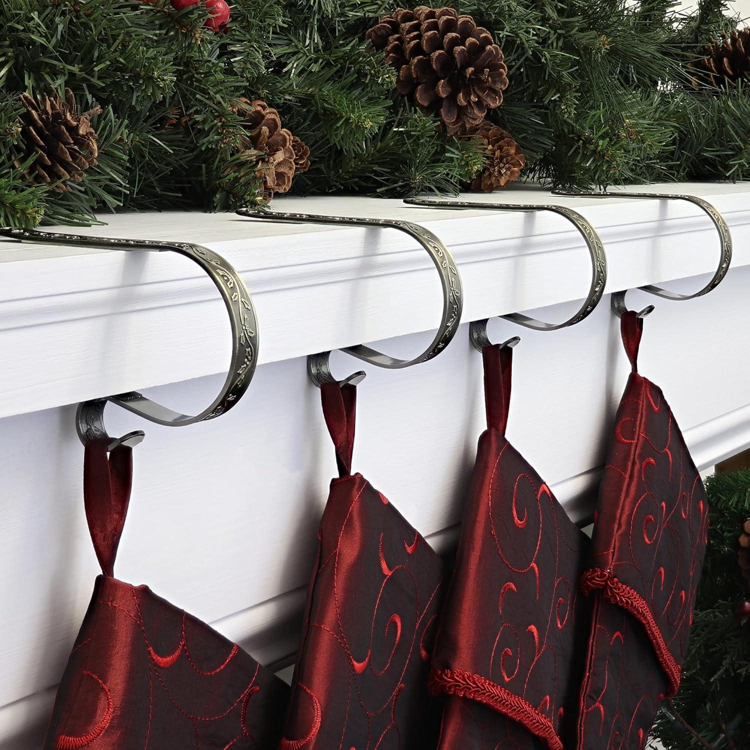 Holly MantleClip Stocking Holder