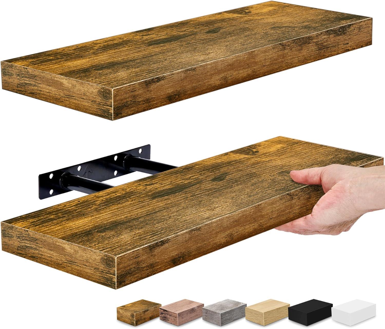 Sorbus Floating Shelves with Invisible Mounting Set of 2