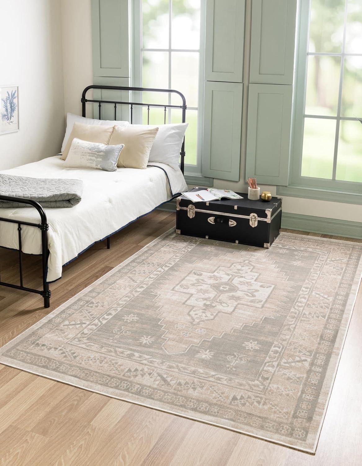 Mink Medallion 10' x 14' Easy-Care Synthetic Area Rug