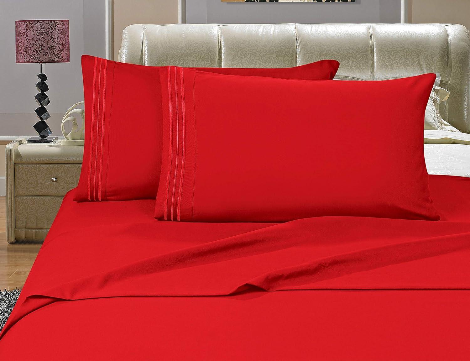 Pillowcases 2-Piece Pillowcases-, King Size - Red