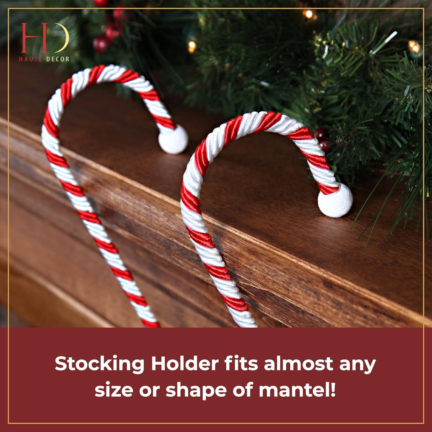 Haute Decor 4ct Candy Cane Christmas Stocking Holders