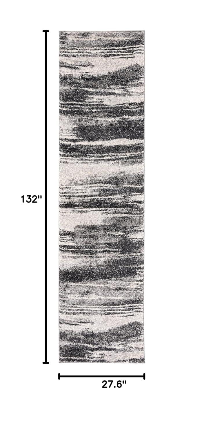 Retro RET2693 Power Loomed Indoor Runner Rug - 2'3"x11' - Dark Grey/Light Grey - Safavieh