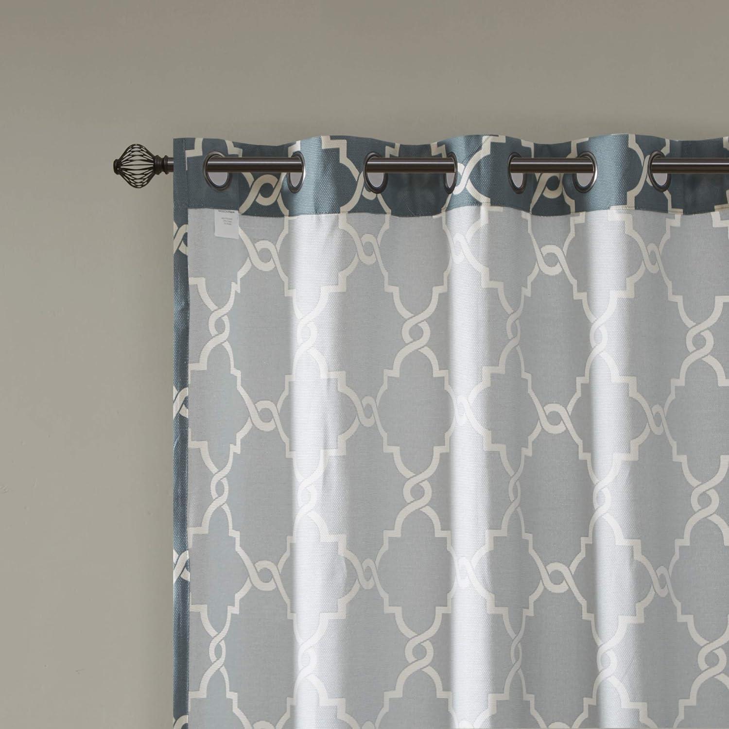 Madison Park Fretwork Print Grommet Top Window Curtain Panel