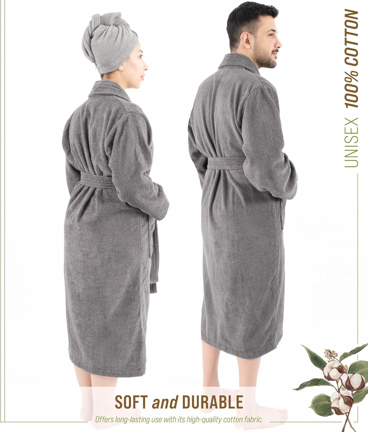 Eider & Ivory™ 100% Cotton Turkish Bathrobes, Soft Absorbent Lightweight Women Robes