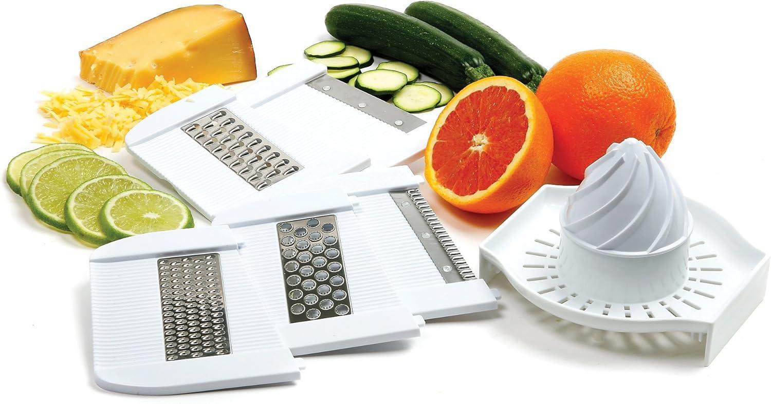 Norpro Deluxe Mandoline Slicer, Grater, Shredder, Julienne and Juicer w/ Safety Guard