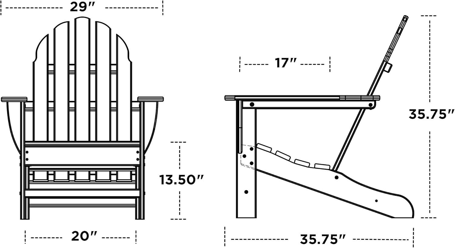 White High-Density Polyethylene Classic Adirondack Chair