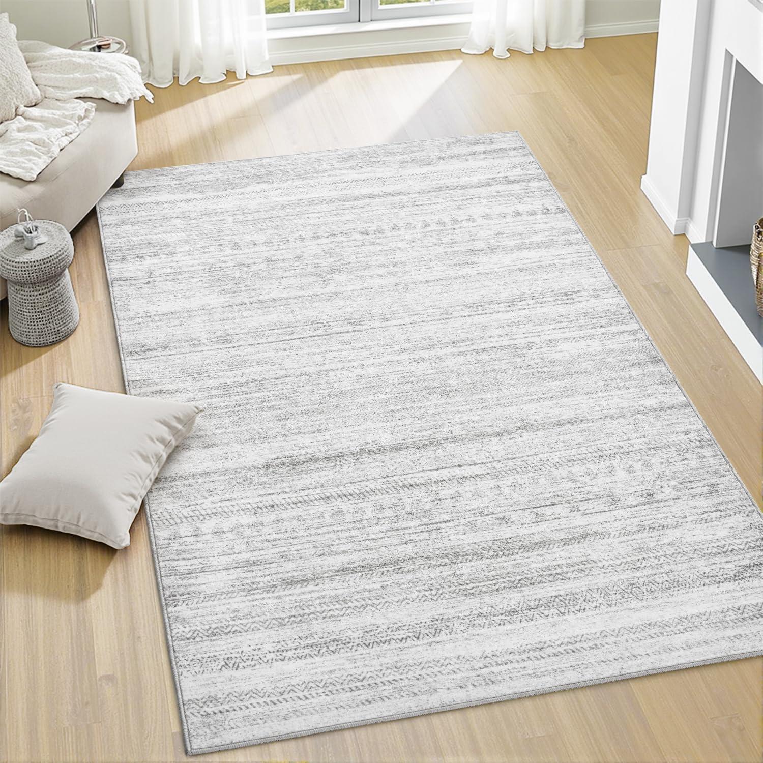Nuloom Kira Pet Friendly Machine Washable Geometric Area Rug, 3' x 5', Grey