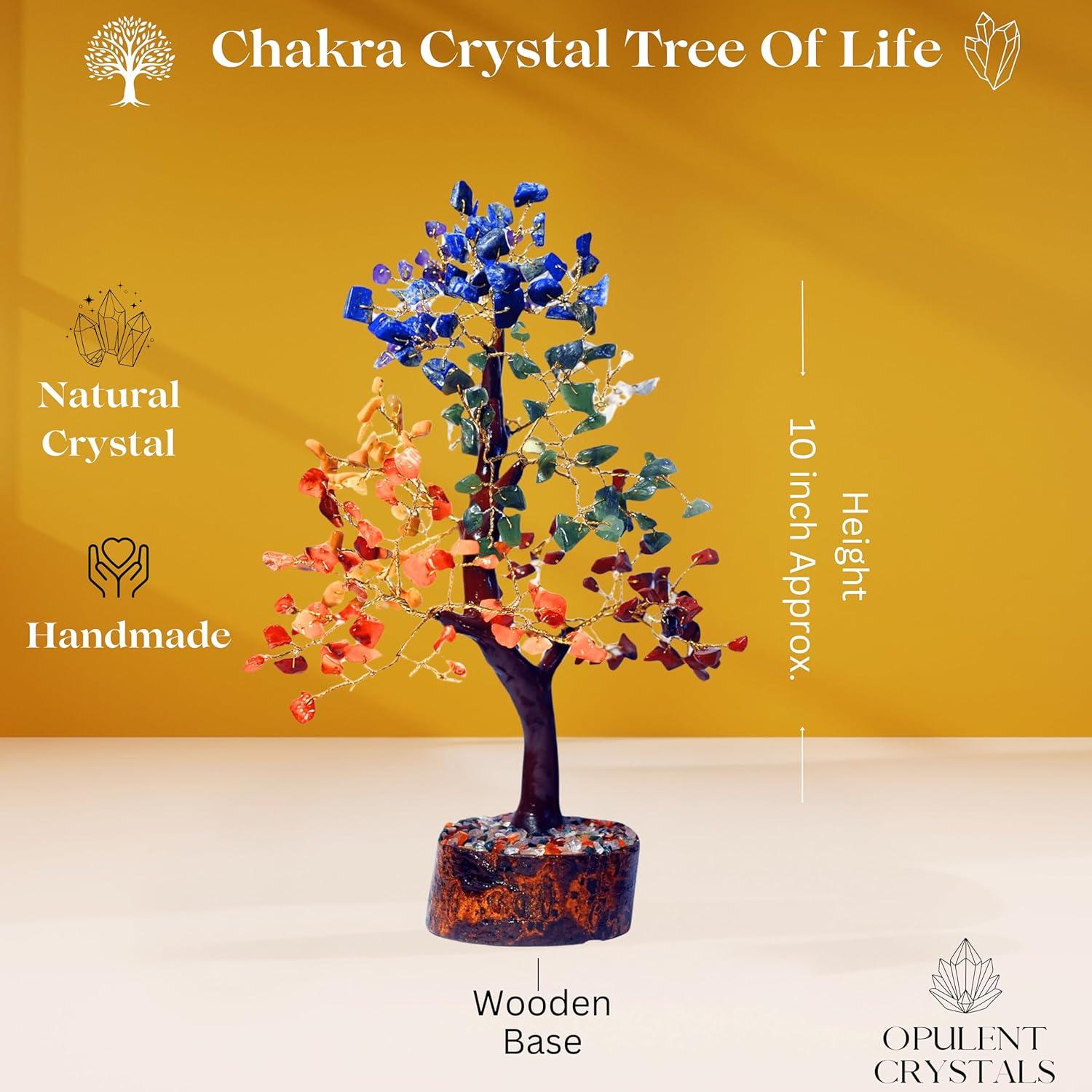 Crystal Tree Of Life 7 Chakra Healing Crystal Trees for Home Office Decoration Crystal Decor Money Bonsai Trees for Positive Energy