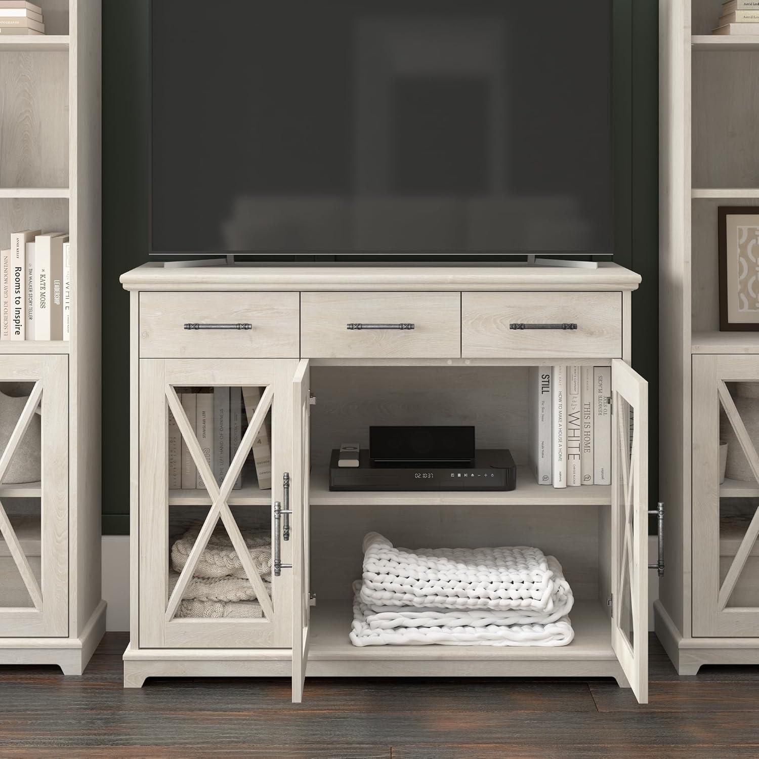 Lennox Farmhouse TV Stand for 65 Inch TV in Linen White Oak - Engineered Wood