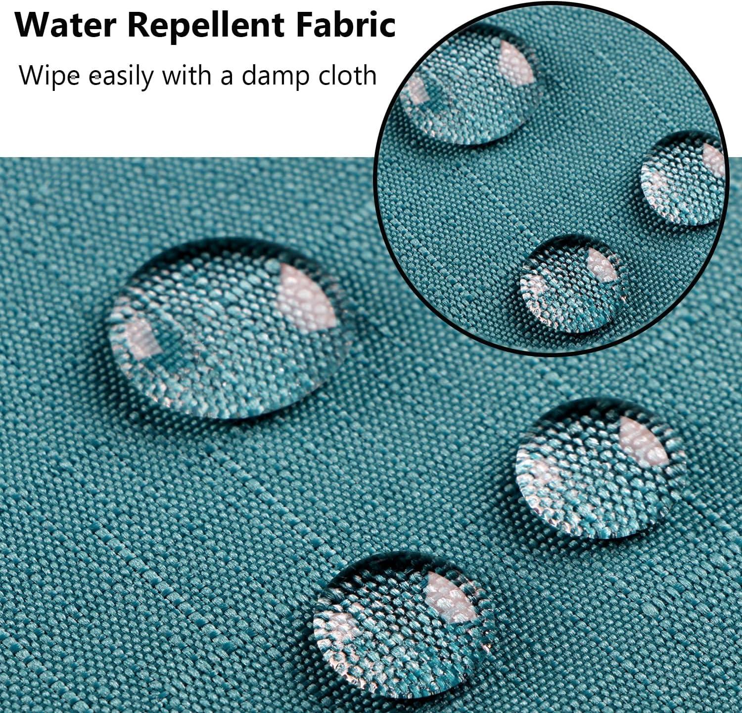 Teal Waterproof Polyester Patio Seat Cushion Covers, 24"×22"×4" (Set of 4)
