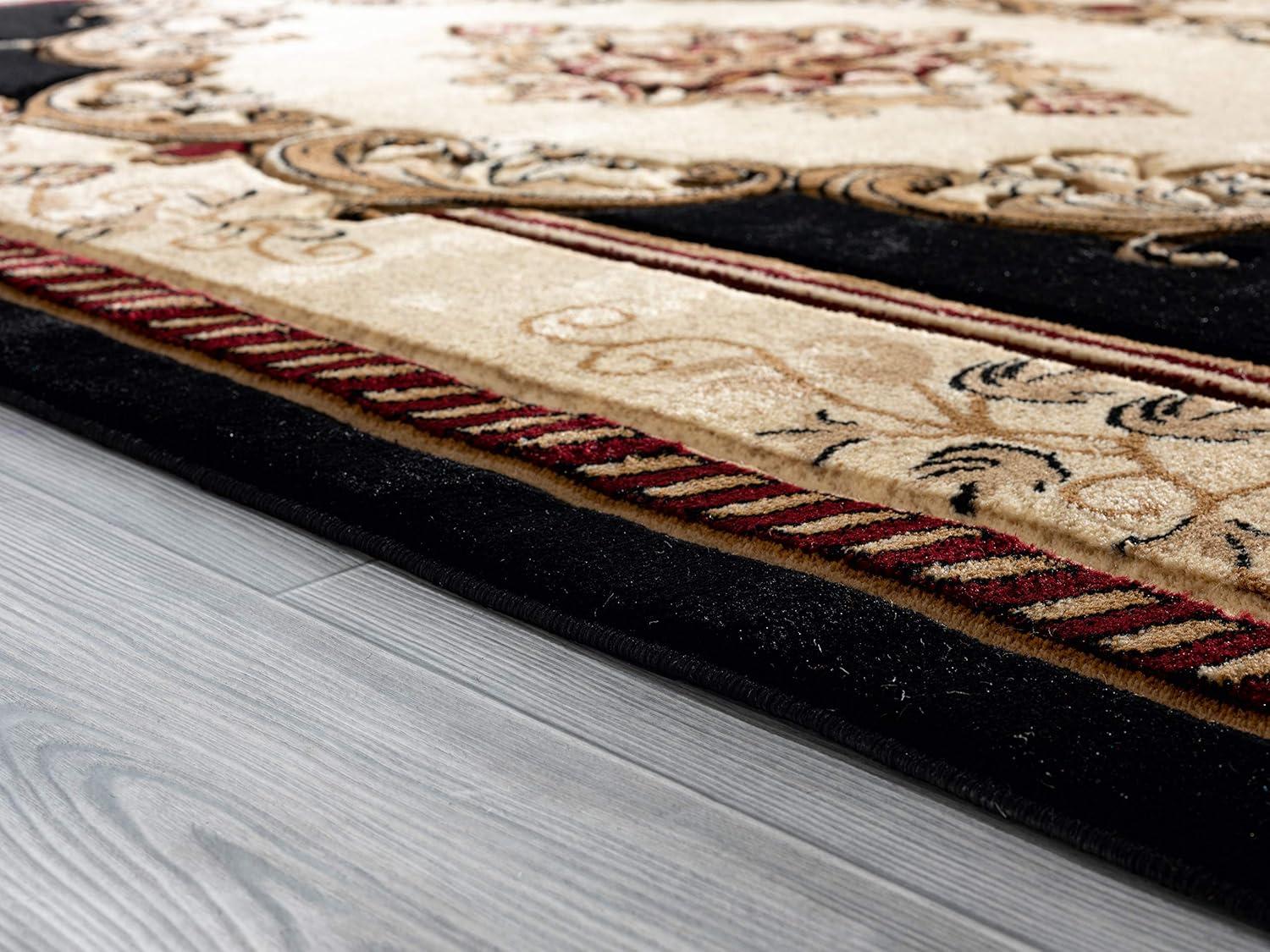 Designer Home Swan Area Rug 2050 10534 Fallon Burgundy Medallion Curls 1' 10" x 2' 8" Rectangle