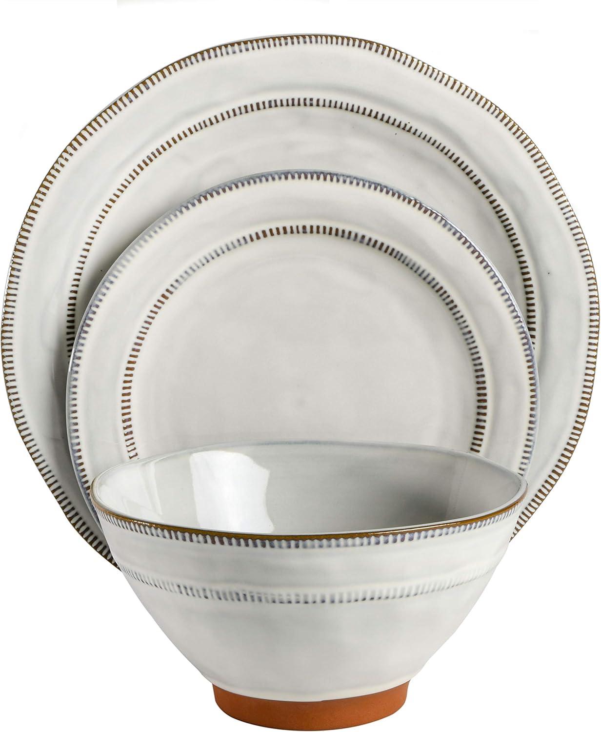 ECLANK 12 Piece Stoneware Dinnerware Set - Service for 4