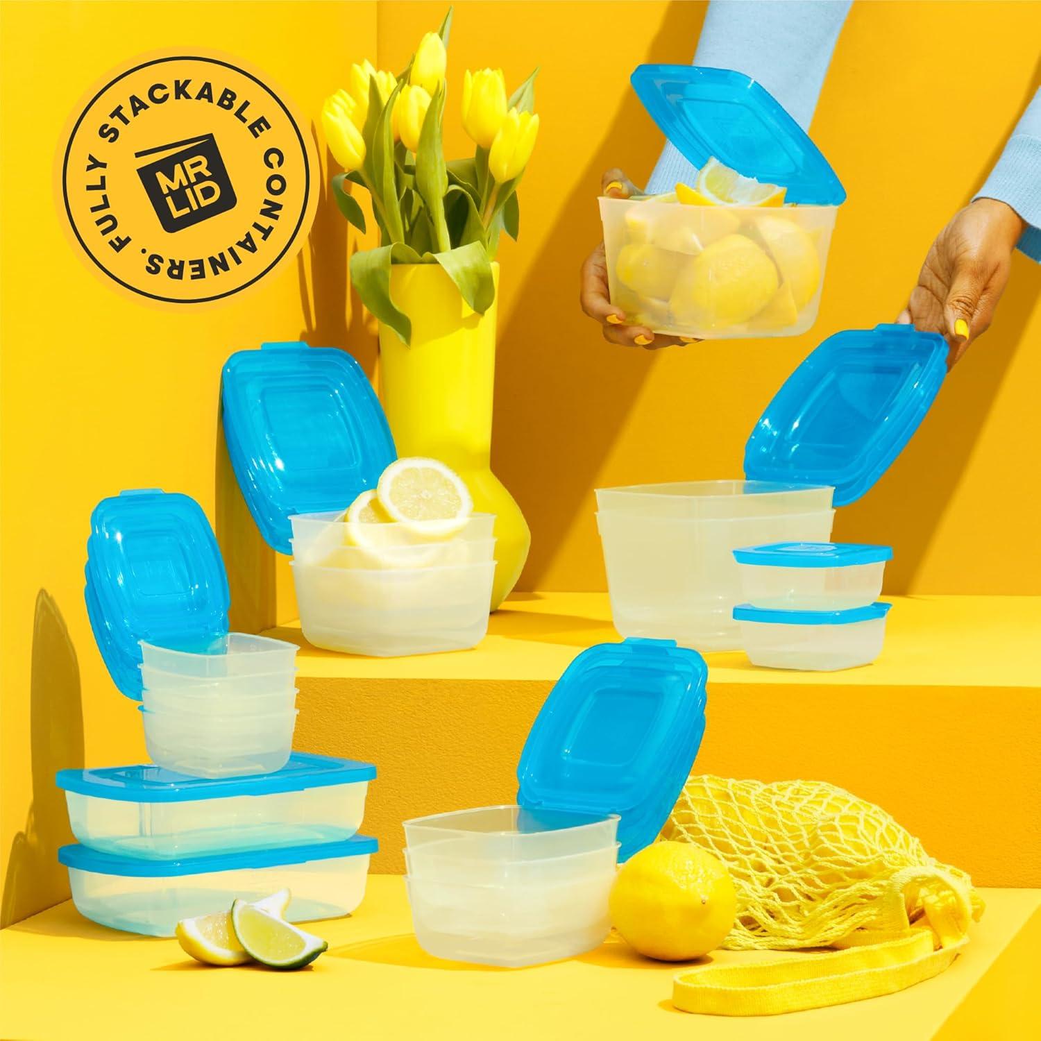 Mr Lid Containers with Attached Lid - 17 Pack - Meal Prep, Food Storage, Durable Containers.