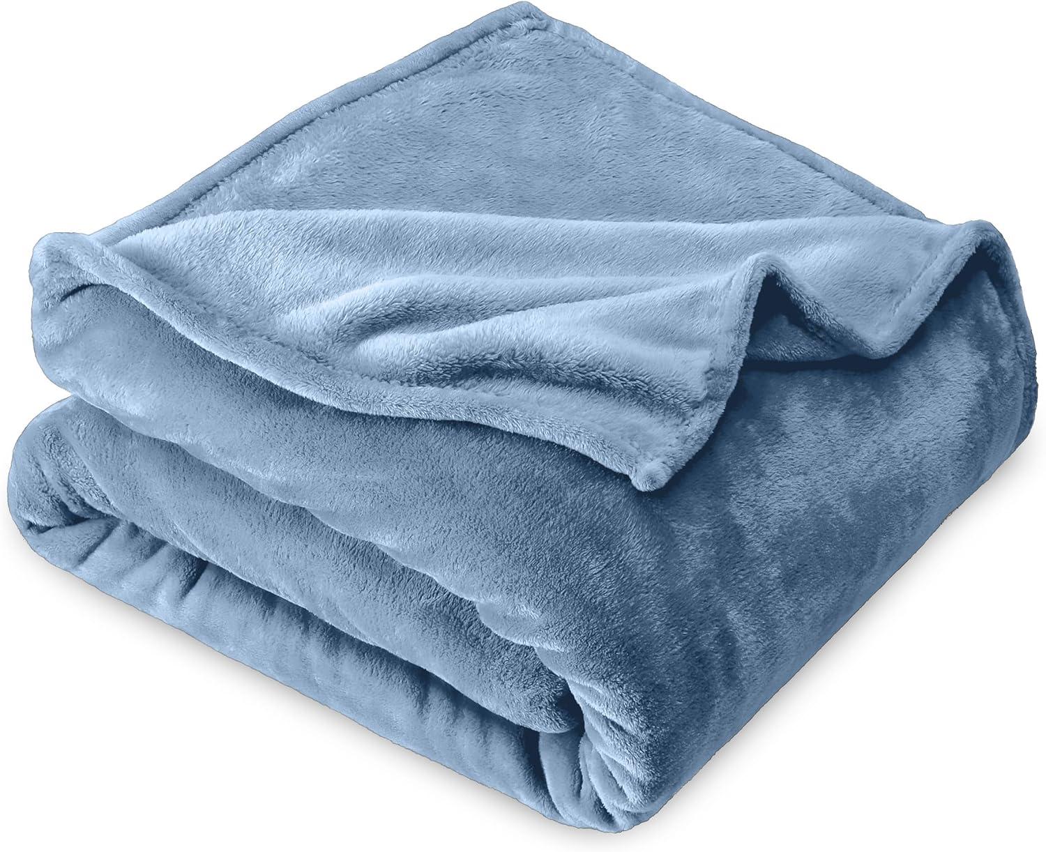 Coronet Blue Microplush Fleece Throw XL Blanket