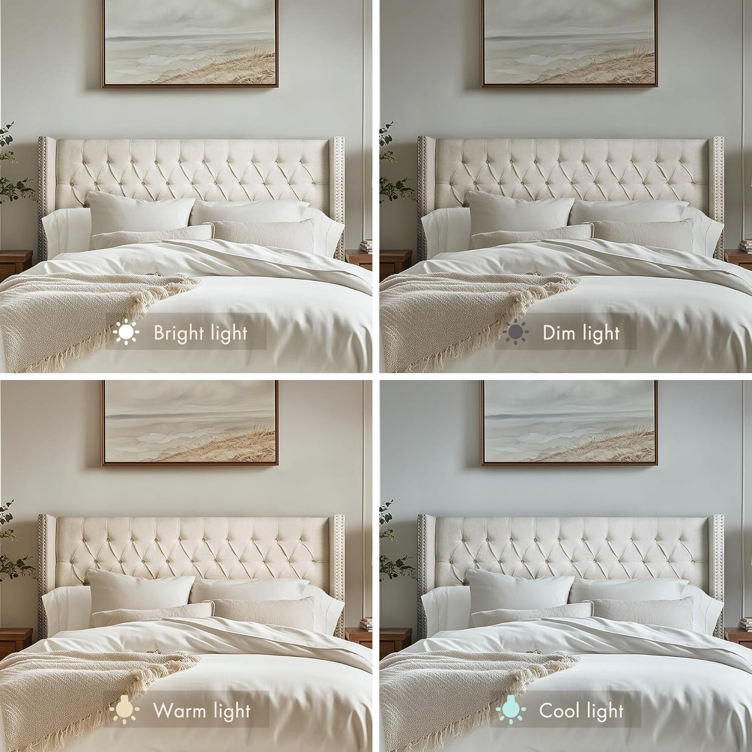 Amelia Upholstery Headboard Cream Queen