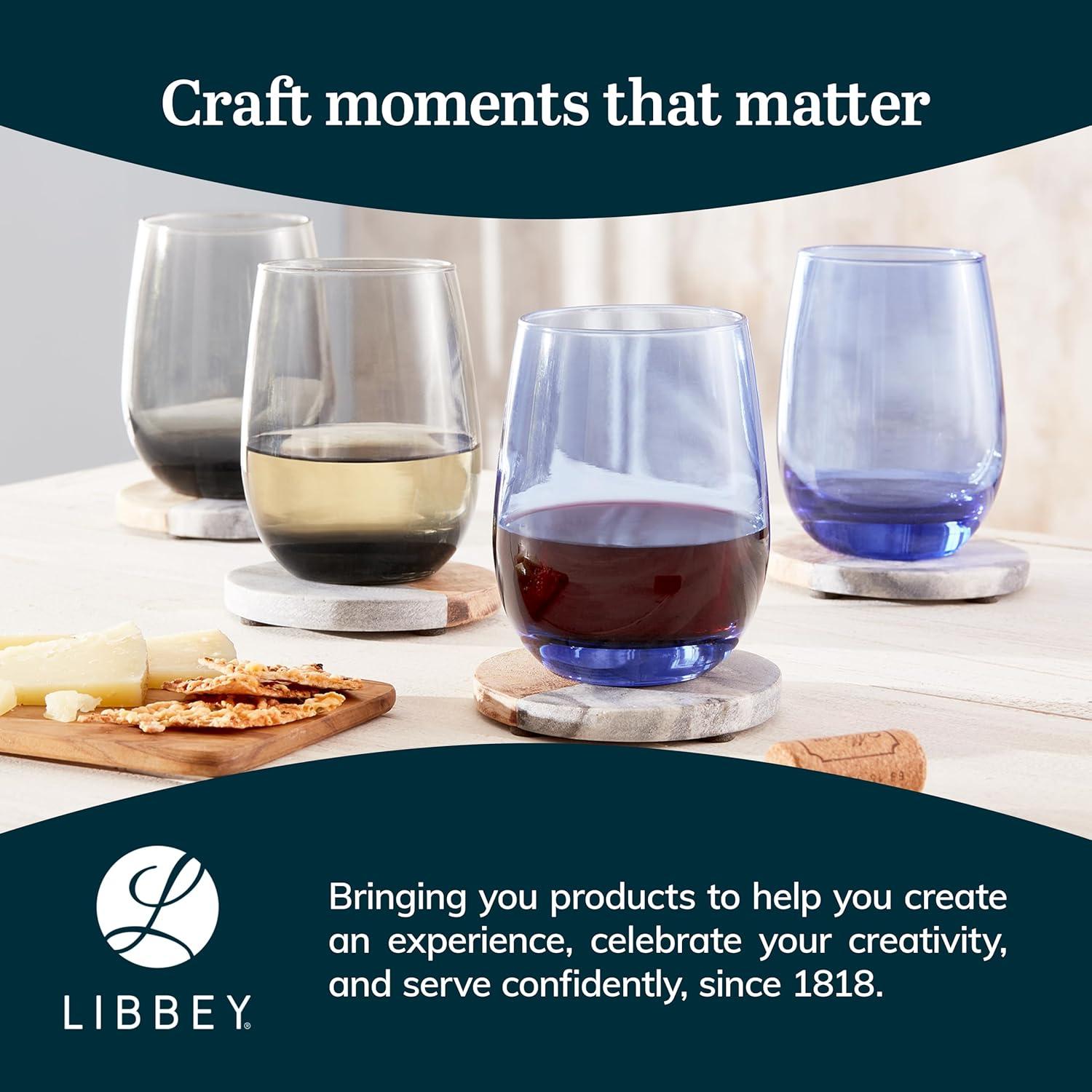 Classic Libbey All-Purpose Stemless Wine Glasses