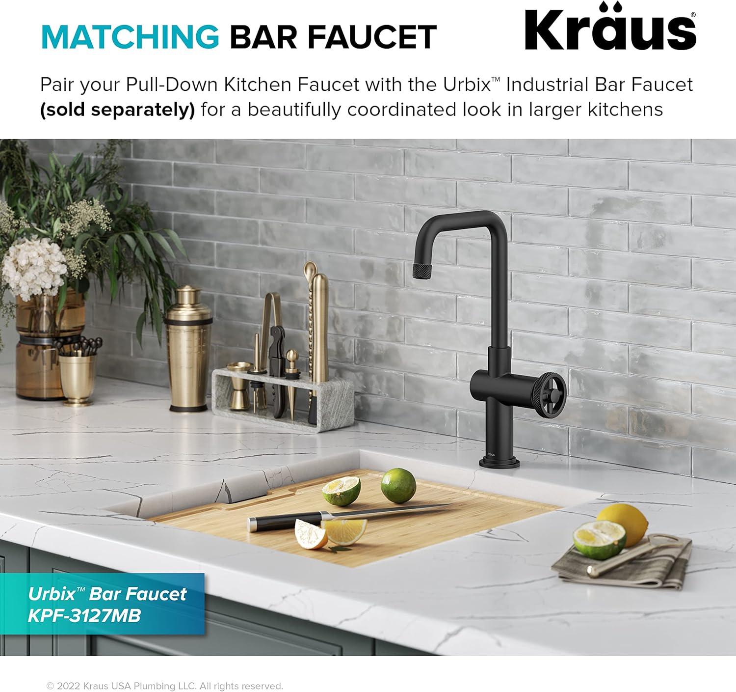 Urbix Industrial Pull-Down Single Handle Kitchen Faucet