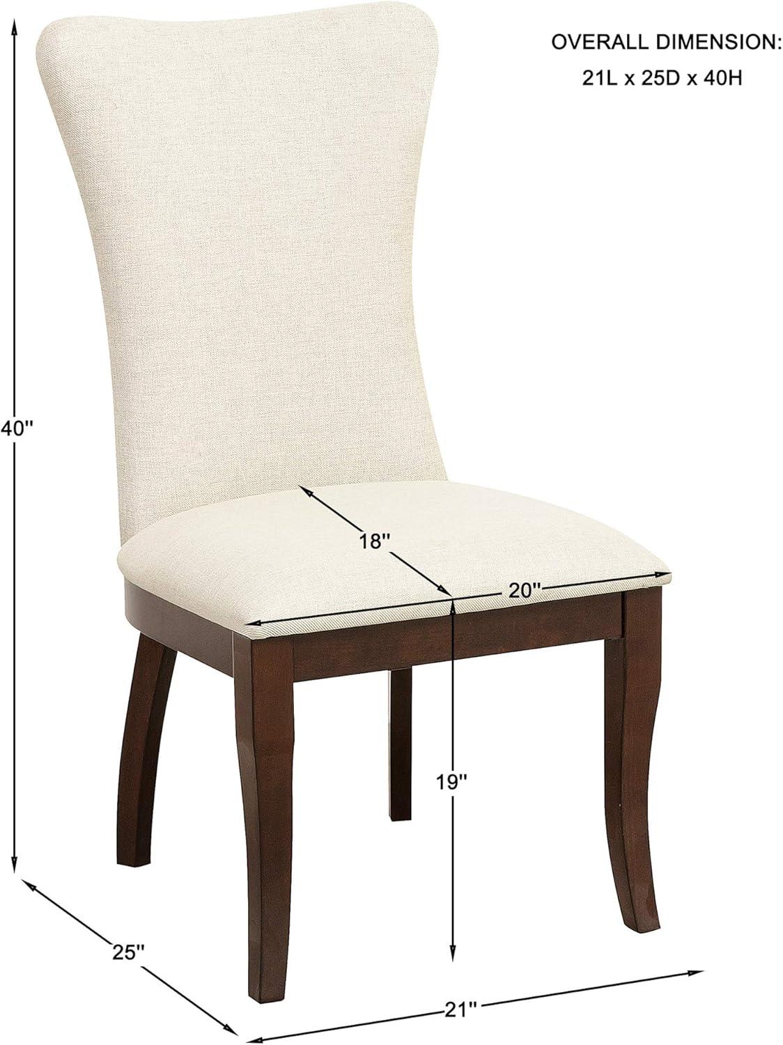 Traditional Off-White Upholstered Wood Swivel Side Chair