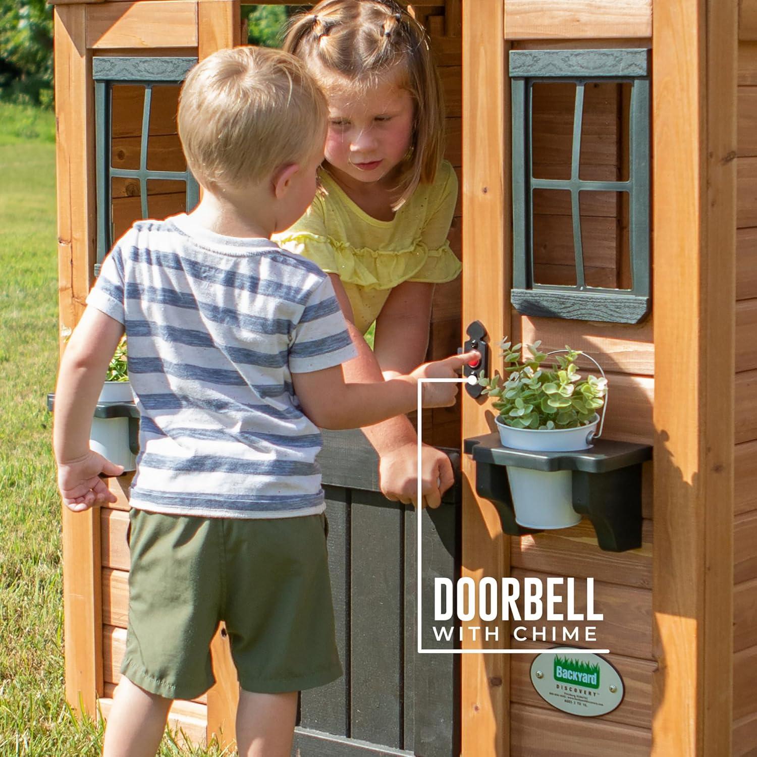 Sweetwater Cedar Wooden Playhouse with Black Roof