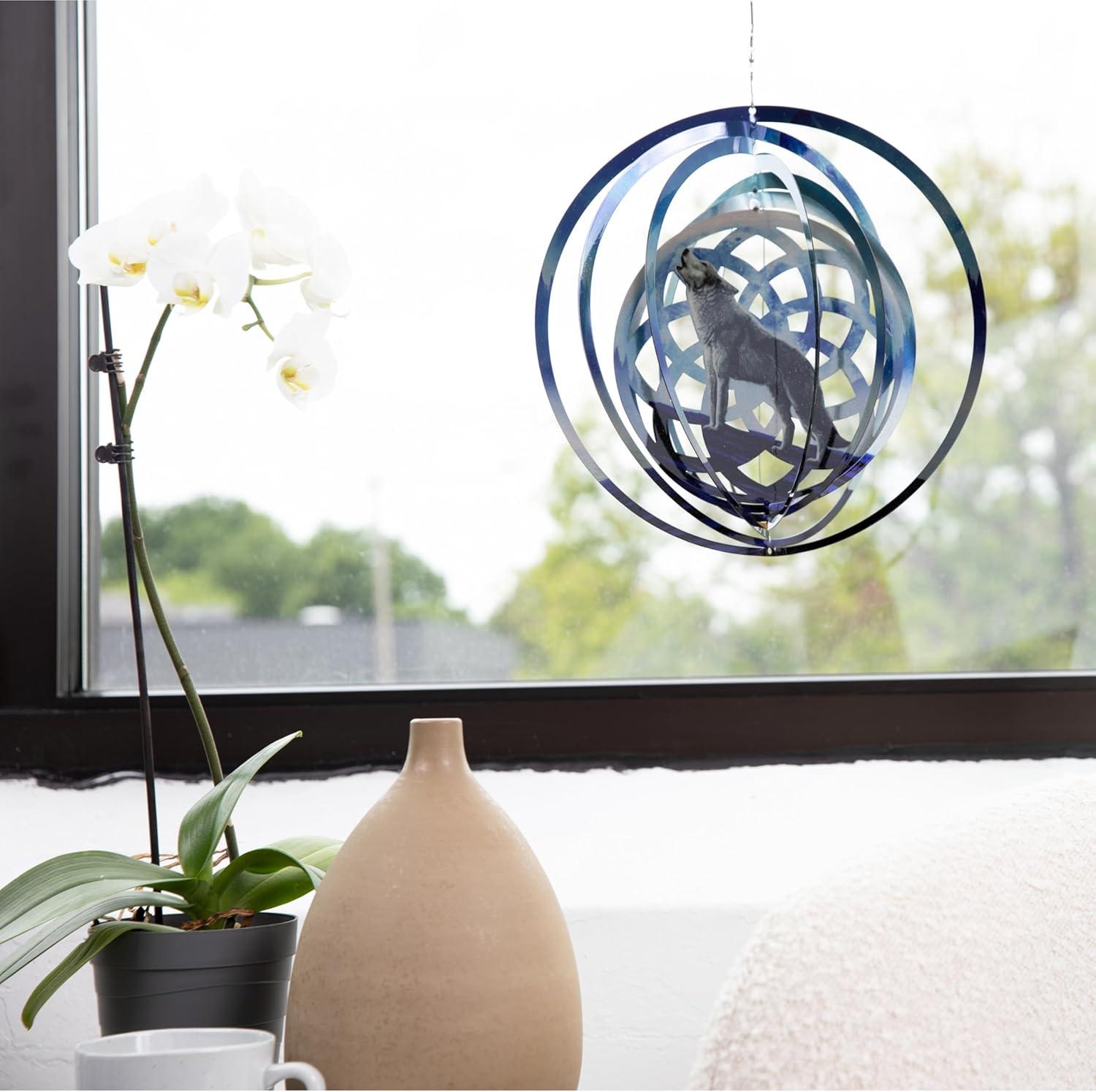 Vp Home Wolf Dreamcatcher Kinetic 3D Metal Outdoor Garden Decor Wind Spinner