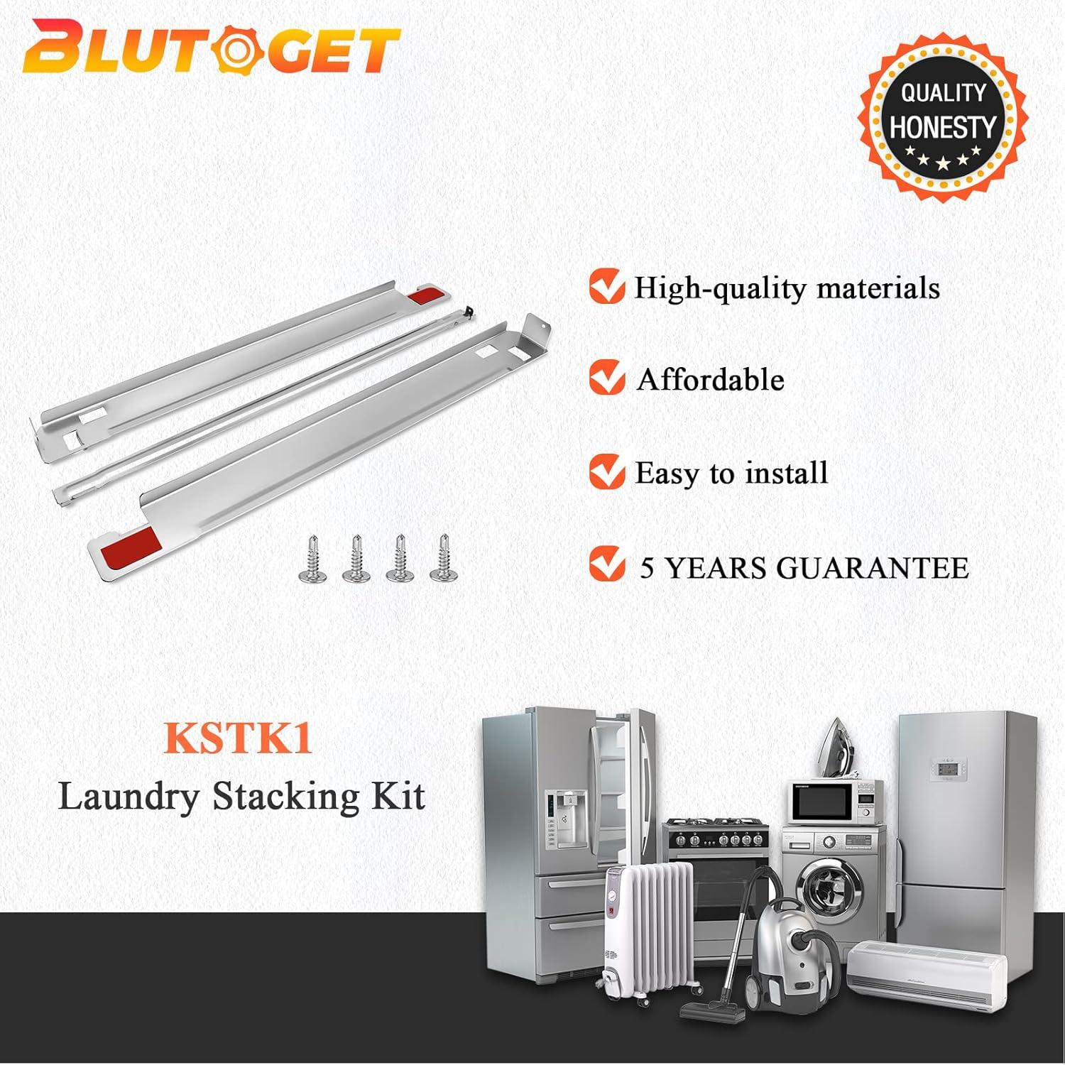 KSTK1 27-inch Laundry Stacking Kit Replacement for LG Washer Dryer Stacking Kit KSTK1 by Blutoget - Solid Metal with Chrome Coated - WSTK1 KSTK1 Lg Stacking Kit 27