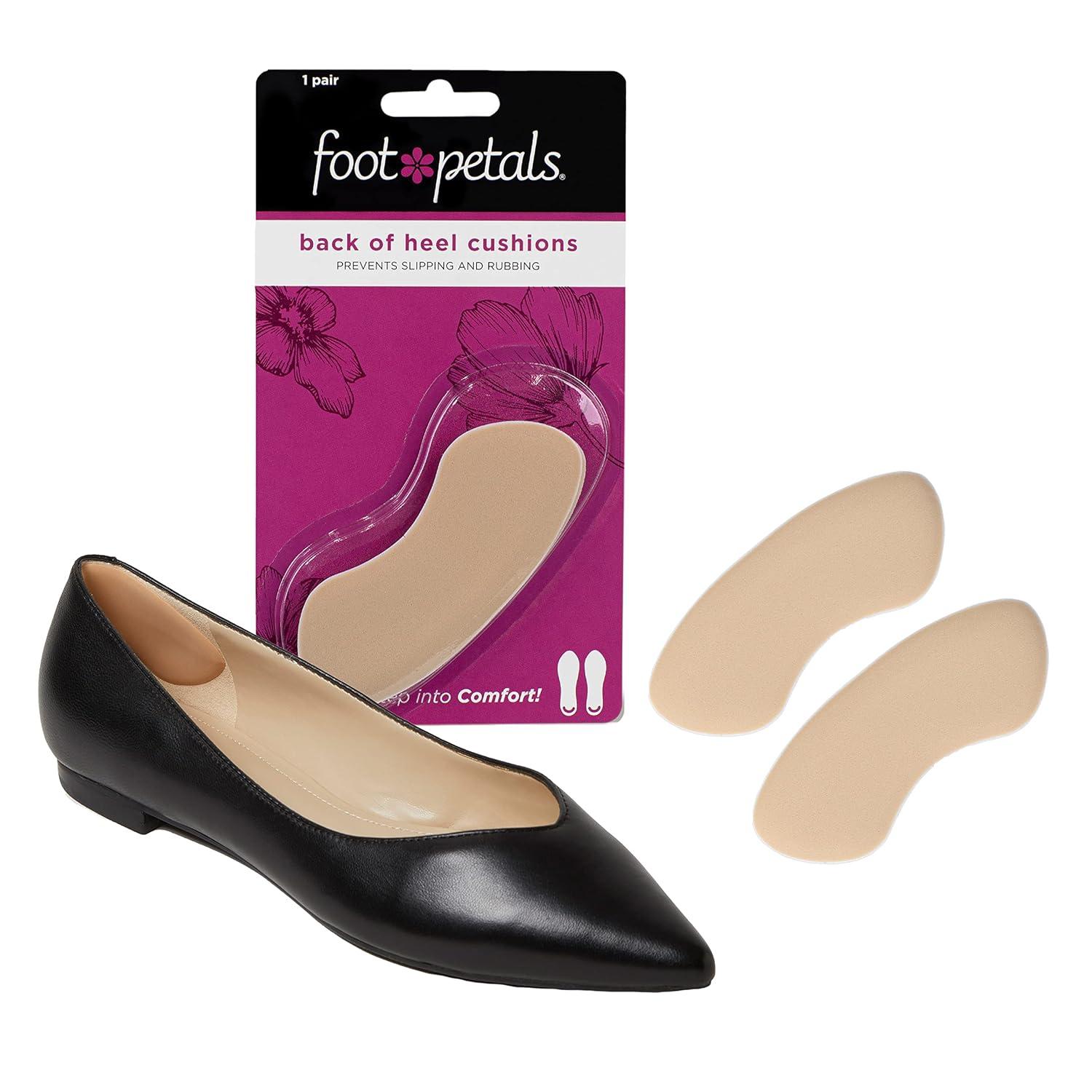 Fancy Feet Back-of-Heel Cushions - One Pair of Cushioned Heel Inserts to Prevent Rubbing and Blisters from Uncomfortable Shoes, Khaki
