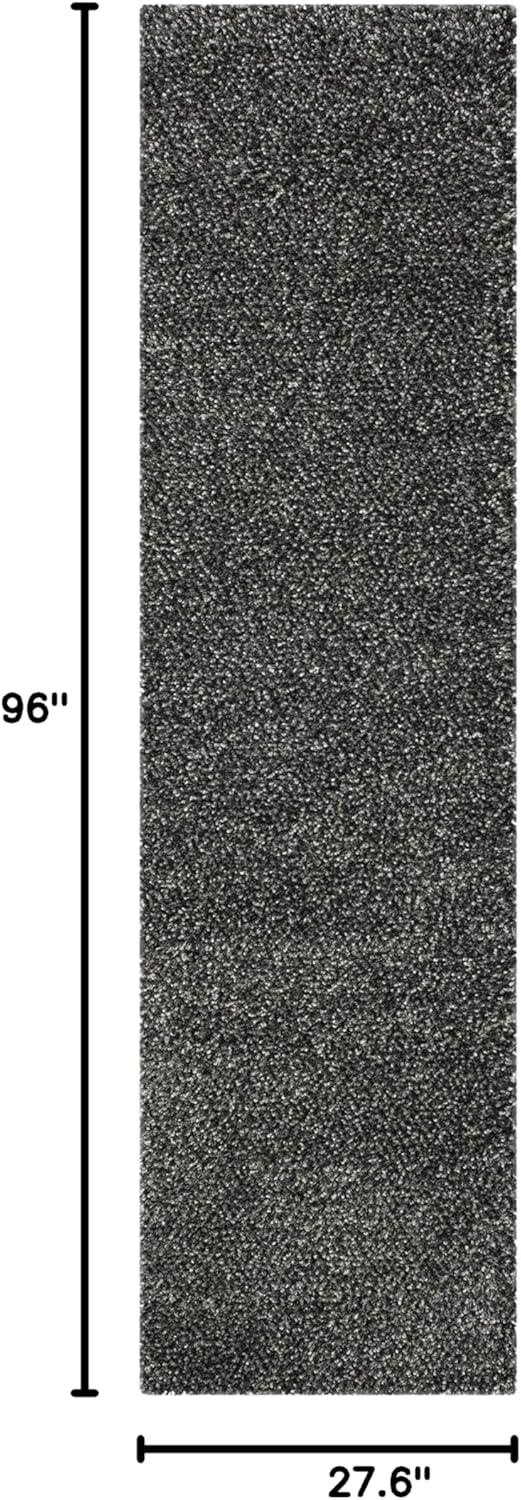 Athens Shag SGA119 Power Loomed Indoor Runner Rug - Dark Grey - 2'3"x8' - Safavieh