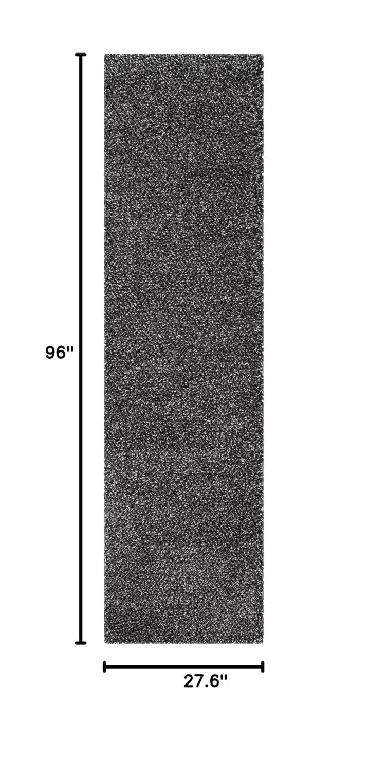 Athens Shag SGA119 Power Loomed Indoor Runner Rug - Dark Grey - 2'3"x8' - Safavieh