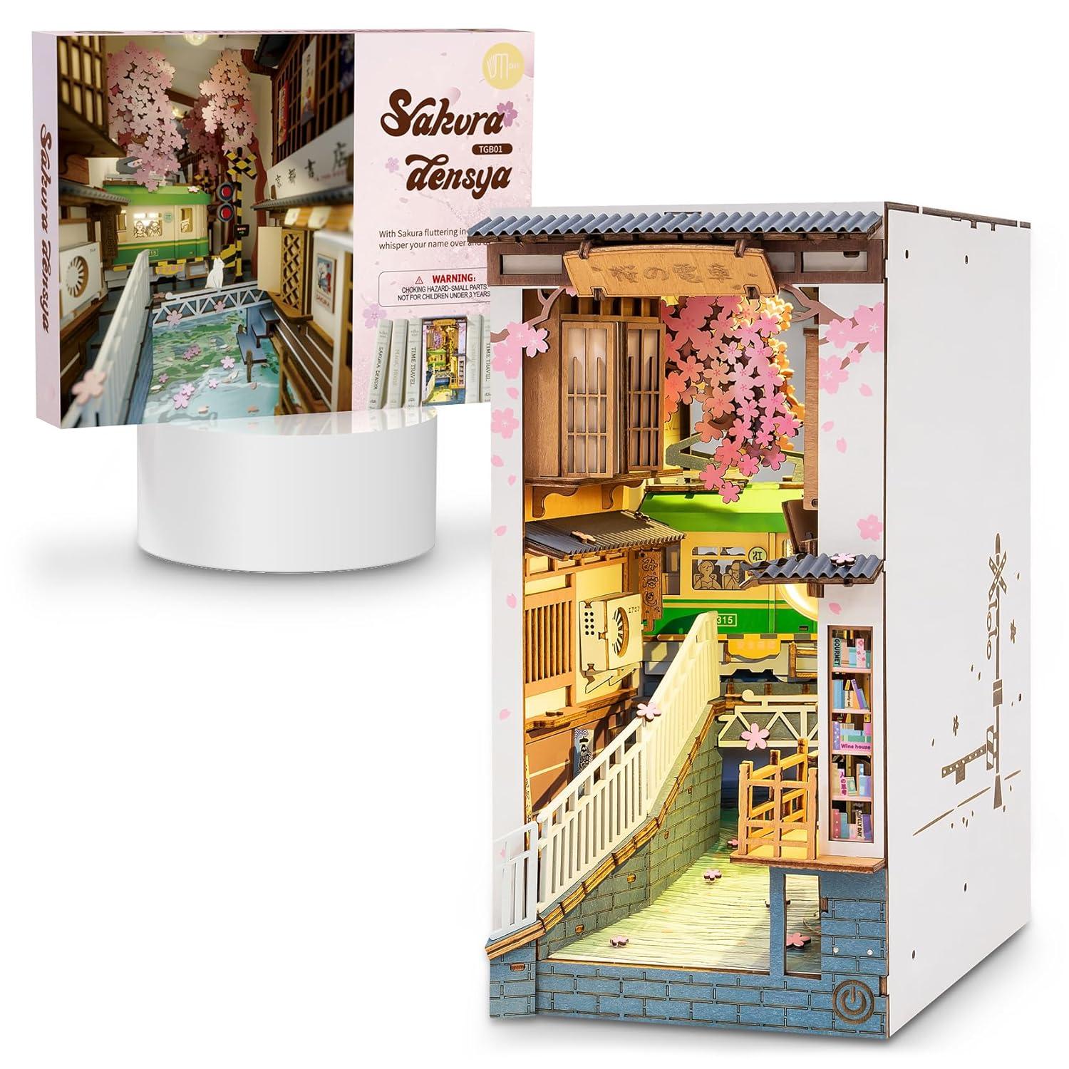 DIY 3D Book Nook Kit Sakura Densya 340 pcs