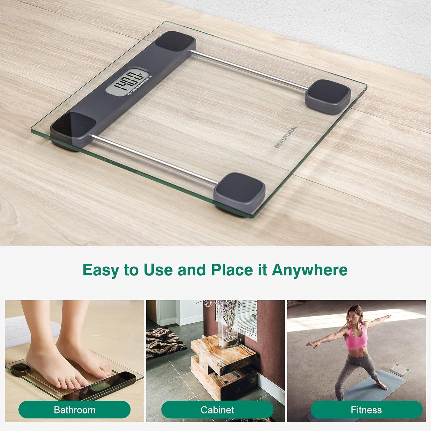 Digital Tempered Glass Floor Scale with LCD Display