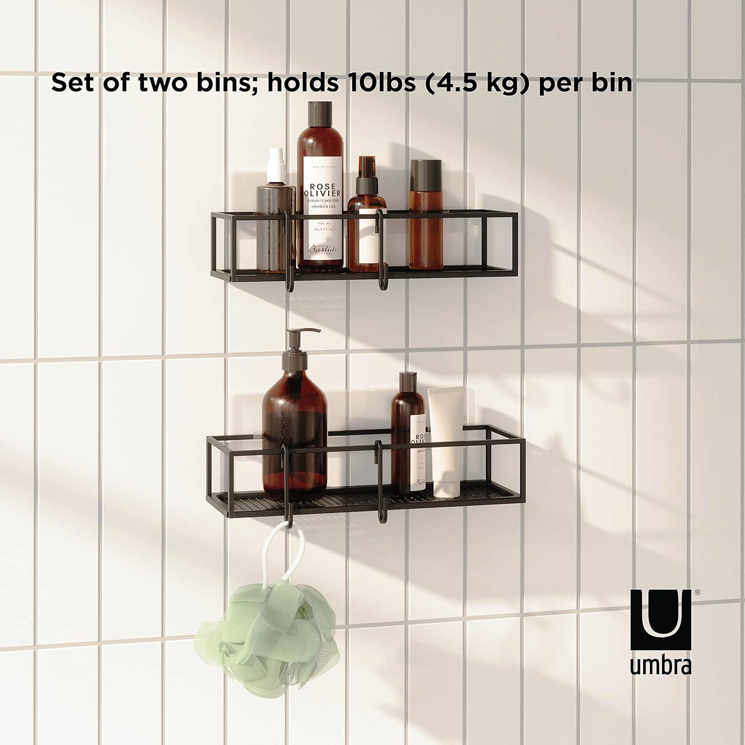 Umbra Cubiko Black Hanging Shower Bins