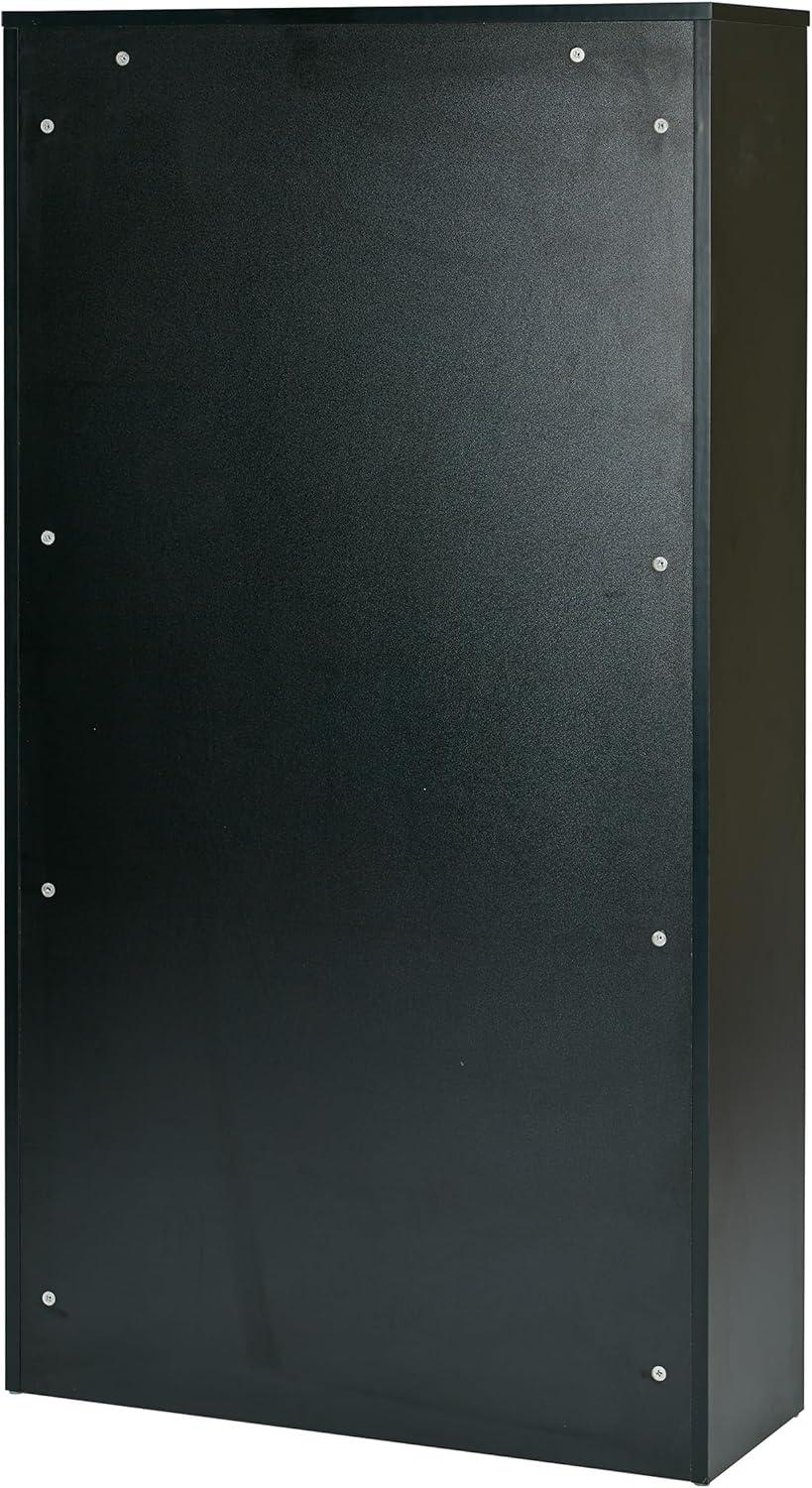 TJUNBOLIFE OSP Designs Prado 4- Bookcase with 3/4-Inch Shelves and 2 Adjustable/2 Fixed Shelves  60-Inch  Black