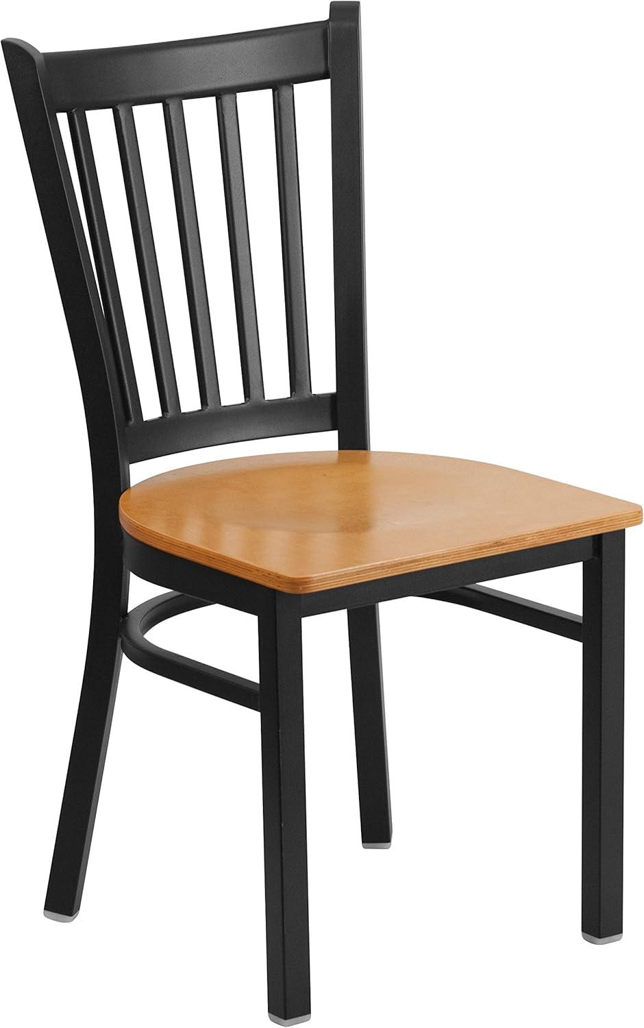 Flash Furniture Black Vertical Back Metal Restaurant Chair