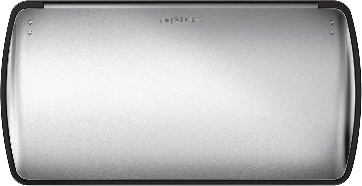 simplehuman Rectangular Dual Compartment Recycling Kitchen Step Trash Can, 46 Liter, Stainless Steel