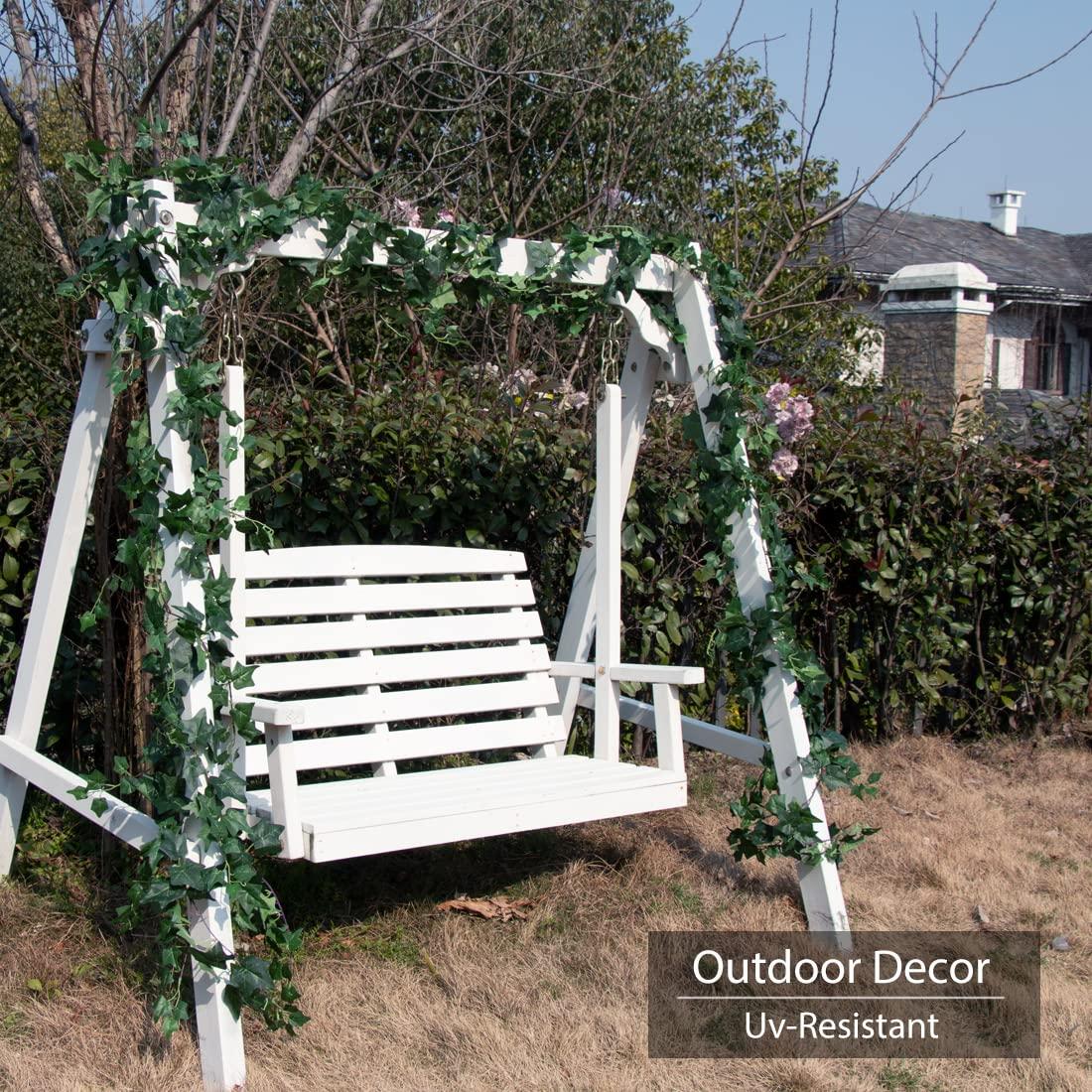 3 Strands Odorless Artificial Ivy Vines Kit, 71" Silk Ivy Garland with Green Leaves, Fake Hanging Plants Greenery Decoration for Bedroom, Windows, Walls, Wedding, Outdoor Decor (Green)