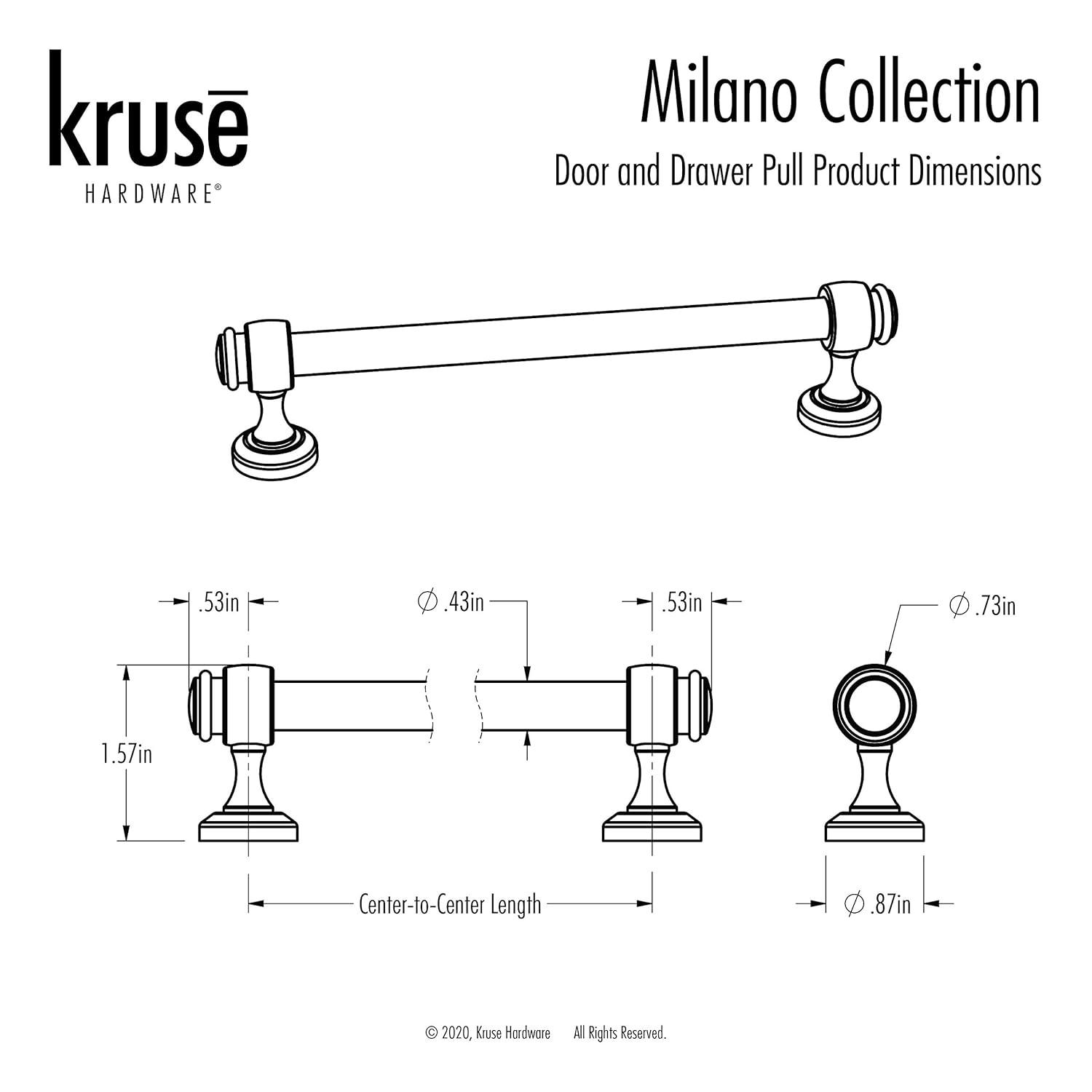 Kruse Hardware Milano 6" Center to Center Appliance Pull (Set of 10)