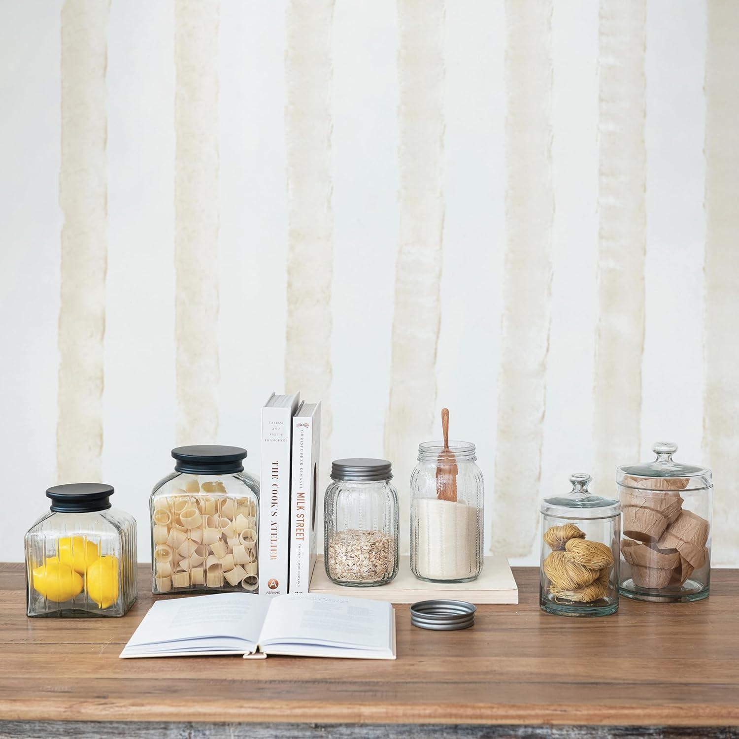 Large Clear Glass Storage Jar with Lid