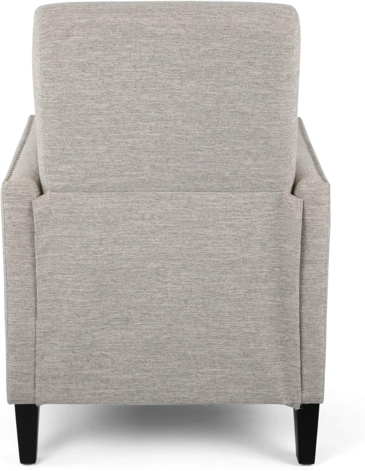 Alscot Contemporary Push Back Recliner Light Gray - Christopher Knight Home: Nailhead Trim, Polyester Upholstery