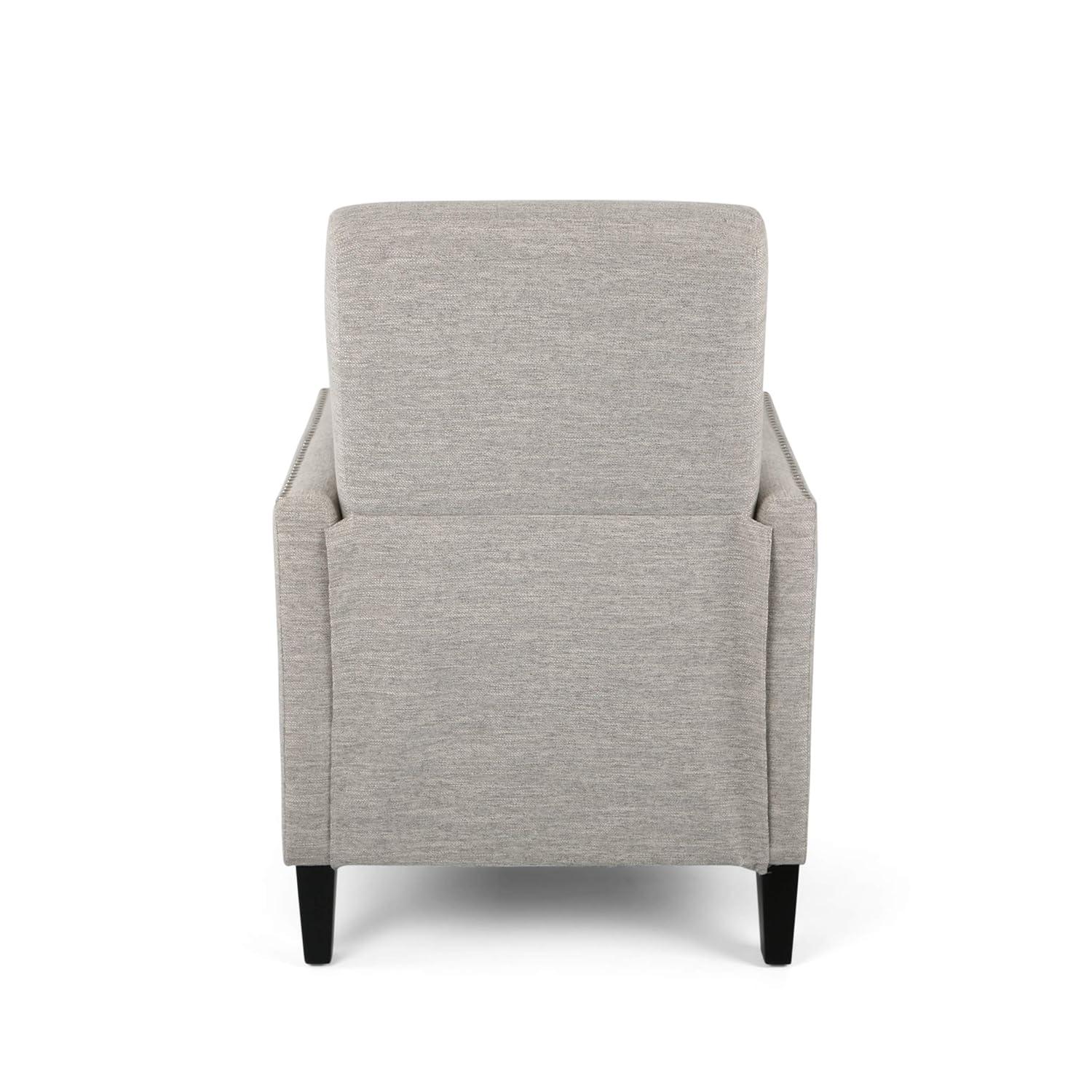 Alscot Contemporary Push Back Recliner Light Gray - Christopher Knight Home: Nailhead Trim, Polyester Upholstery