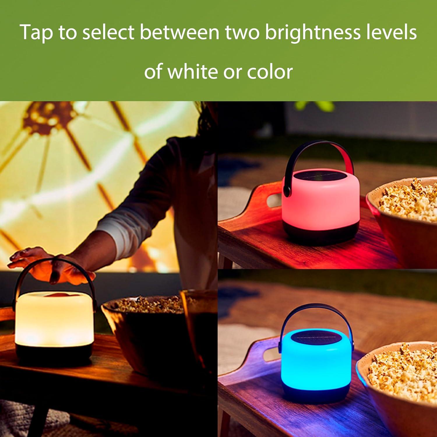 PHILIPS LED Waterproof Solar Lantern - Bright White and Color Changing Camping Light - Rechargeable Camping Essentials - 1 Pack