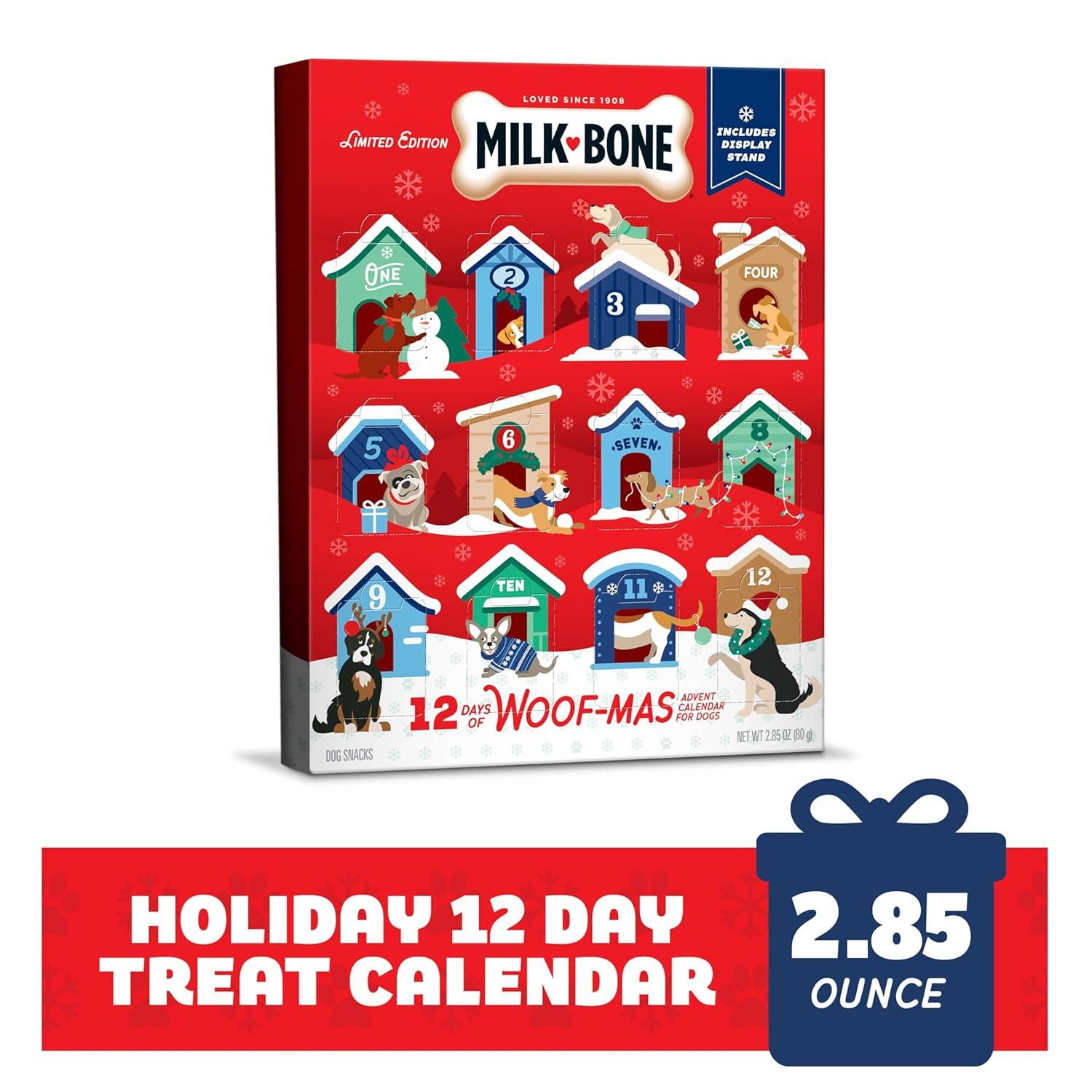 Milk-Bone Limited Edition Holiday Dog Treats 12 Day Advent Calendar, 2.85 Ounce
