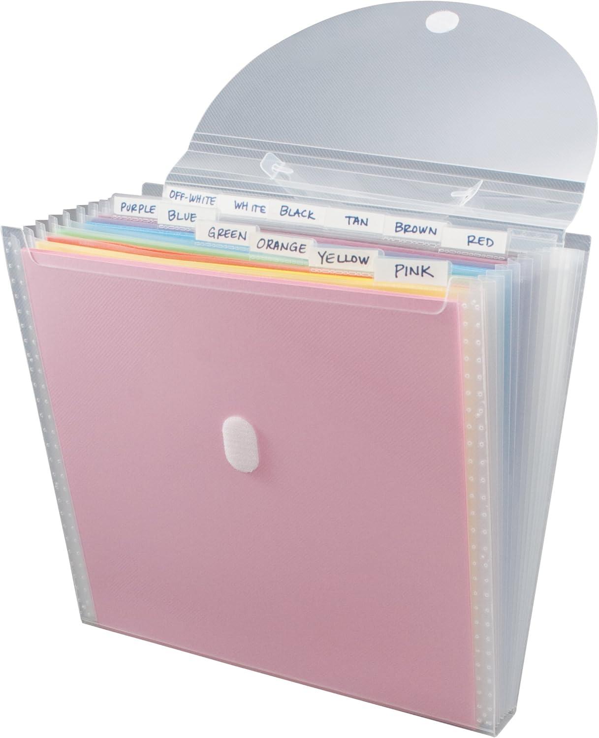 Clear Expandable Paper Organizer with 12 Pockets