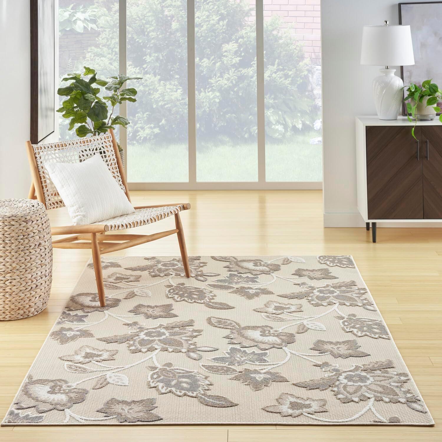 Nourison Aloha Floral Farmhouse Outdoor Rug