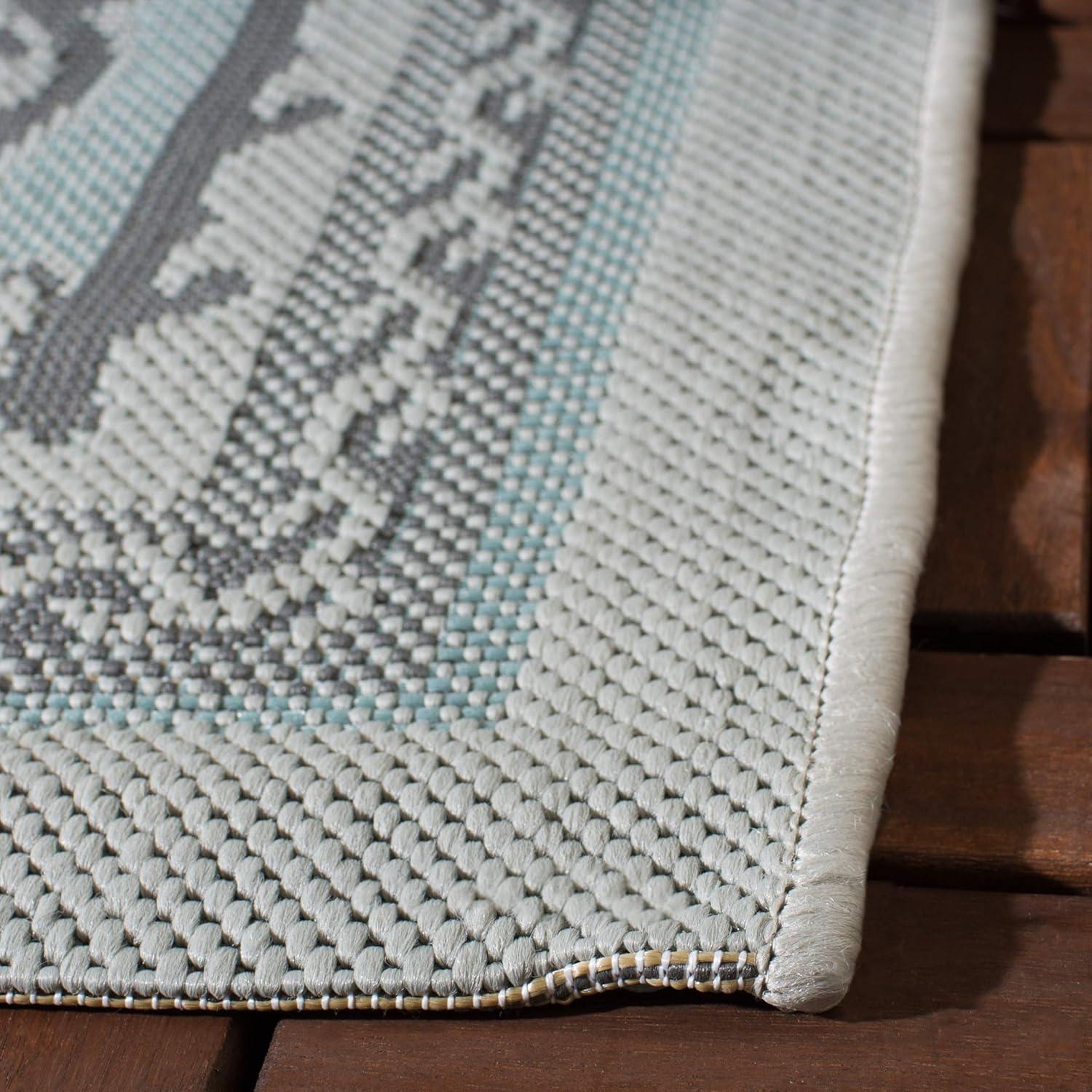 Courtyard CY7059 Power Loomed Indoor/Outdoor Area Rug - Light Grey/Anthracite - 4'x5'7" - Safavieh.