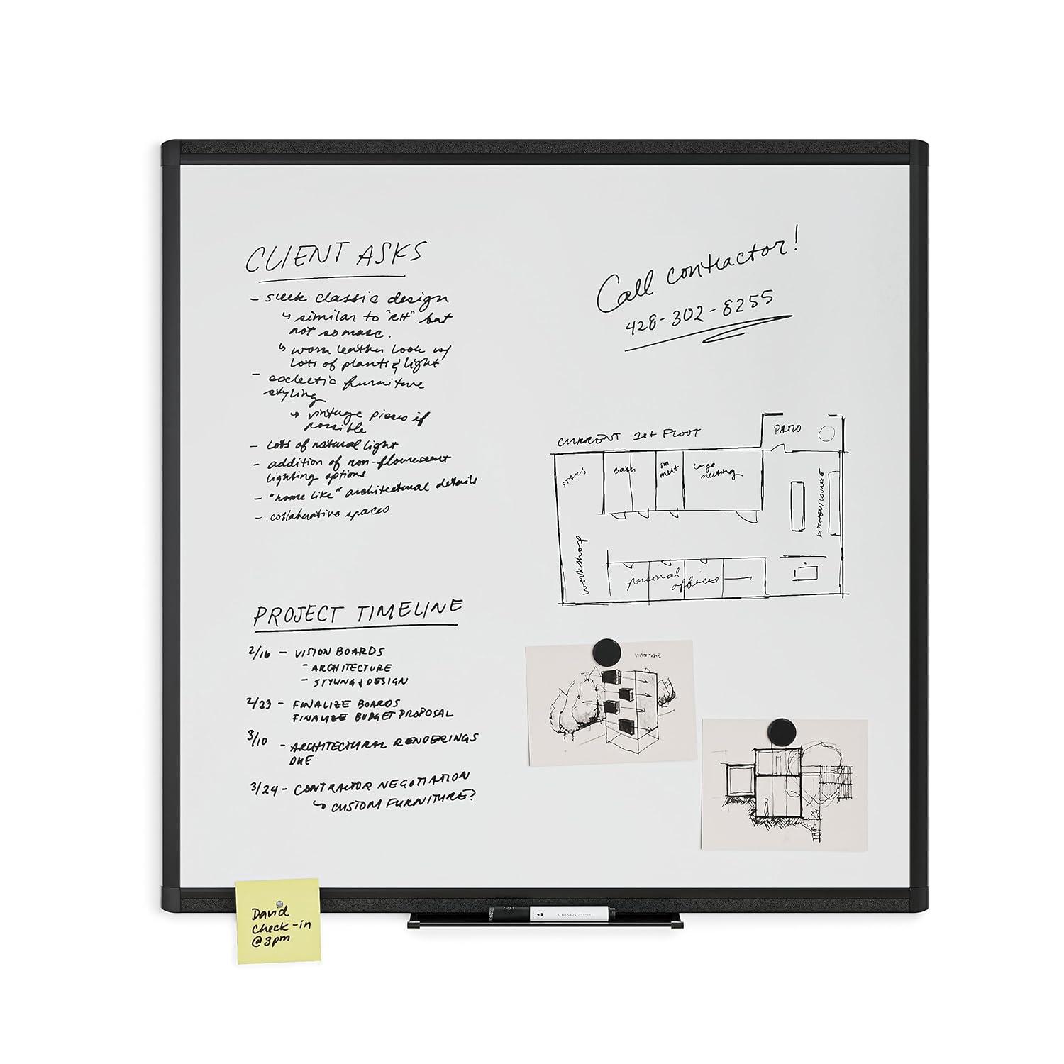 U Brands Wall Steel Magnetic Whiteboard