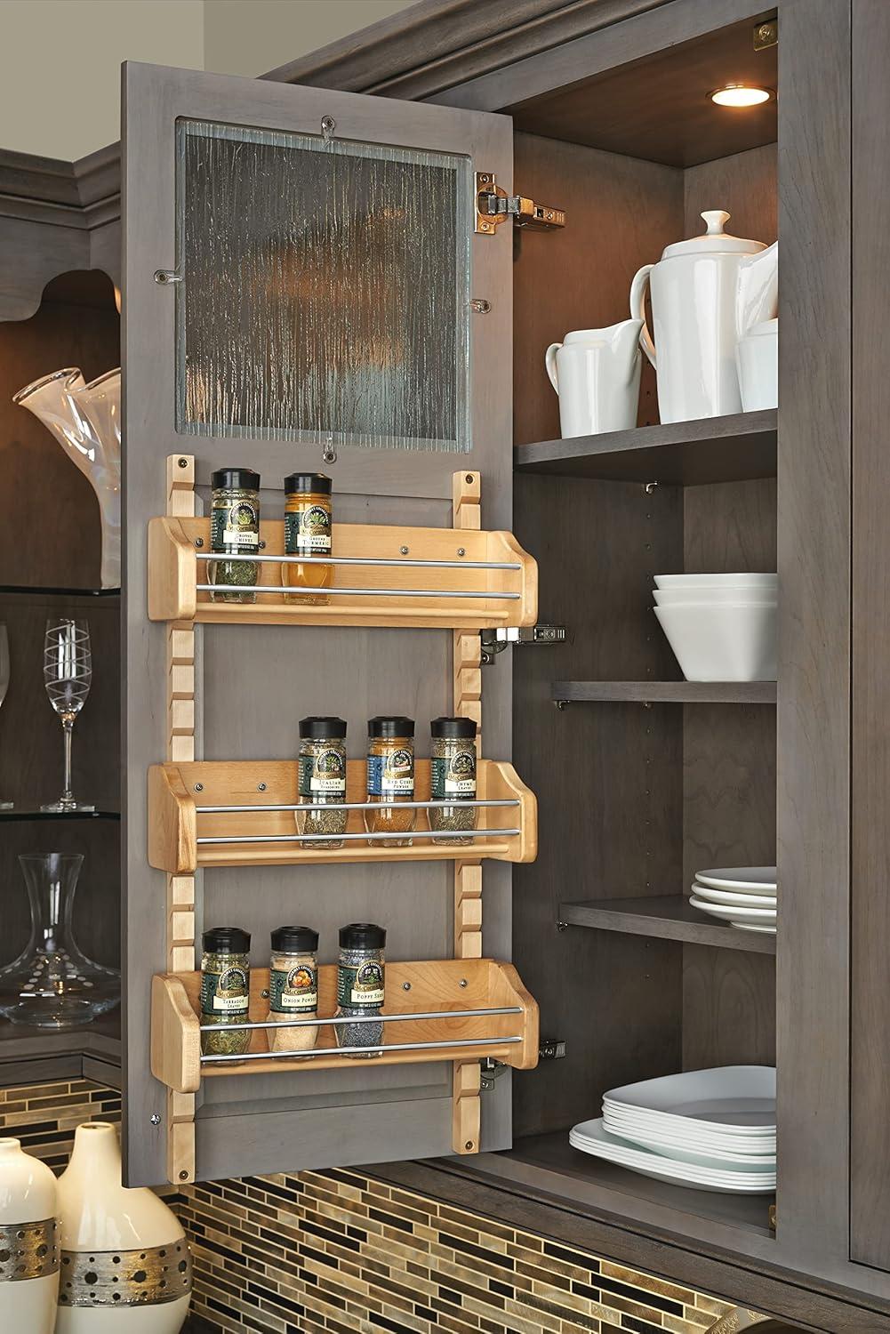 Rev-A-Shelf Rev-A-Shelf Small Adjustable 3-Shelf Cabinet Door Mount Spice Rack