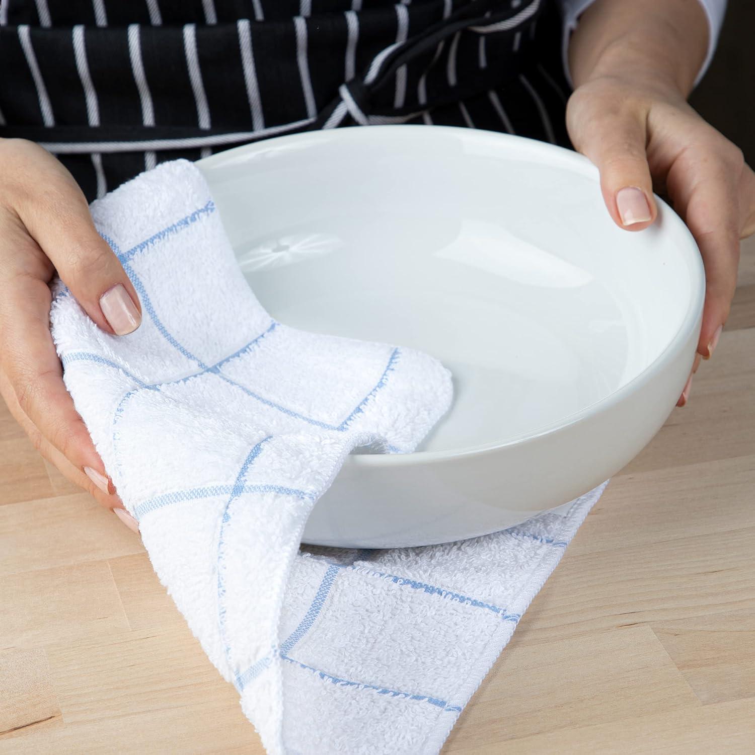 Arkwright Home Kitchen Dishcloths (12 Pack) - Cotton, 12x12 in. - Blue